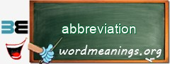 WordMeaning blackboard for abbreviation